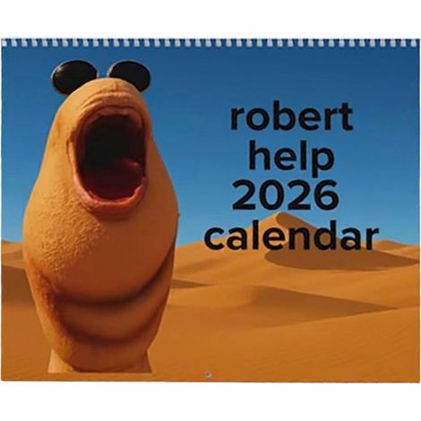 Calendario de pared Marcus The Worm 2026, divertido póster de personaje, planificador de fechas con ojal metálico para colgar, ideal para el hogar, la oficina o el dormitorio. (1/5)