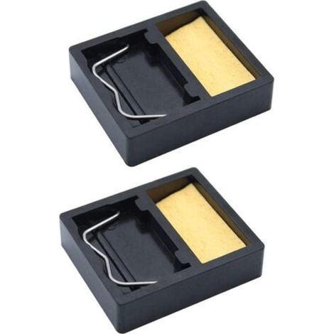 Support de station de soudure mini portable, support rectangulaire pour fer à souder avec éponge de nettoyage, stabilise et maintient l'outil de soudage. (1/5)