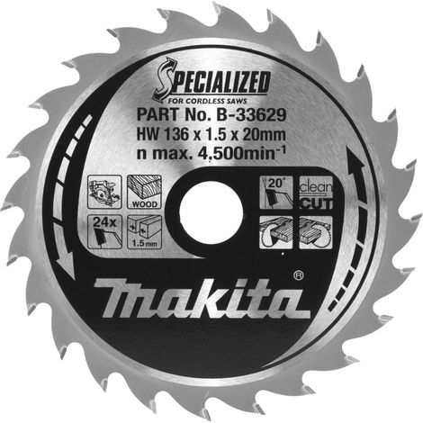 Makita B-33629 Hoja de sierra circular 136 mm 24 dientes