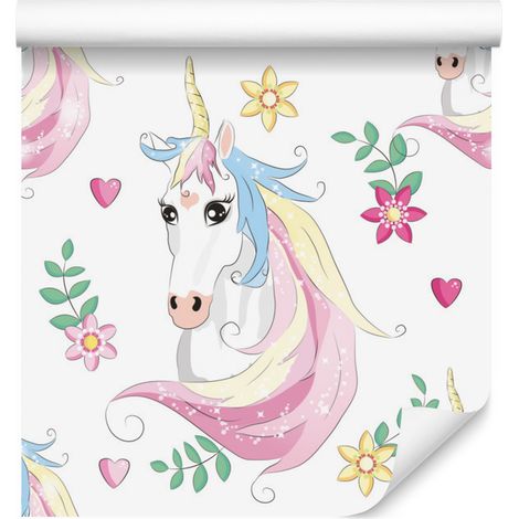 Carta da parati con unicorni magici per soggiorno e camera da letto, 50x1000 cm (1/5)