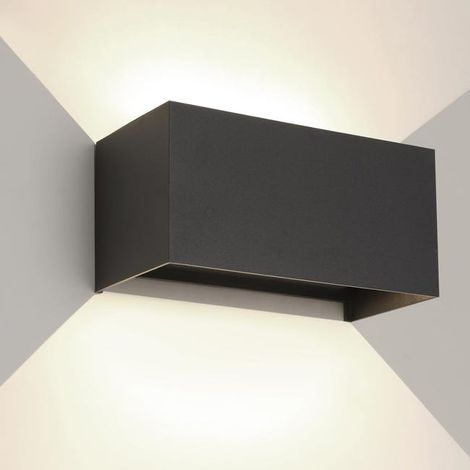 24W LED Applique Murale Extérieure IP65 Aluminium Angle Réglable 4000K Noir (1/5)