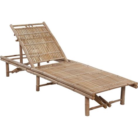 Maison Exclusive - Garten-Sonnenliege mit Auflage Bambus (1/5)