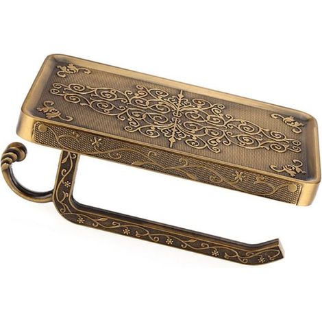 Porte-Papier Toilette - Laiton Finition Antique - Pour Salle De Bain Et Toilettes - 1 Pièce (1/5)