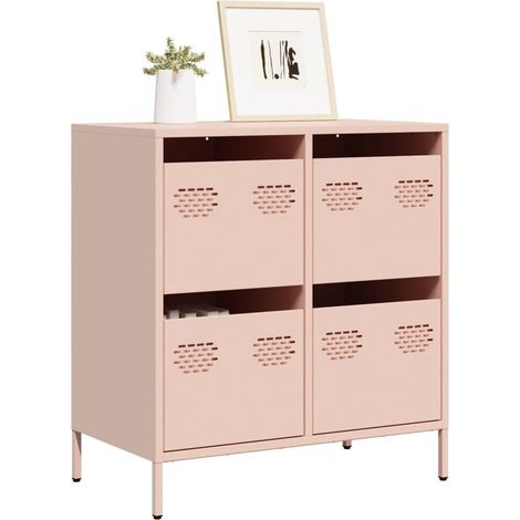 Sideboard Rosa 68x39x73,5 cm Kaltgewalzter Stahl