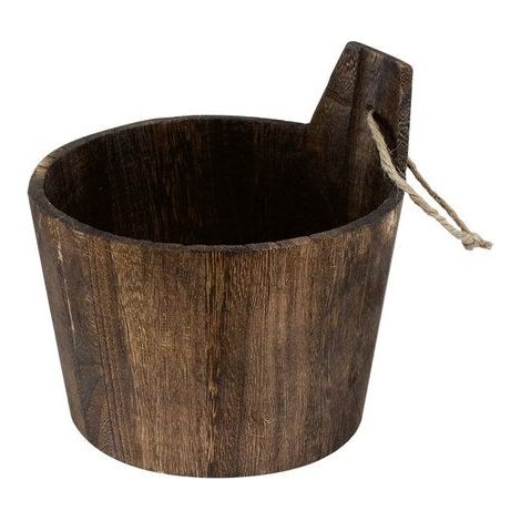 Korb H.16,5 x B.16 braunes Holz, Oslo-Kiefer Wenge BOX & BEYOND