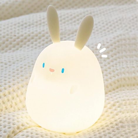 Veilleuse lapin pour enfants avec minuterie de 20 minutes, petite lampe de chevet rechargeable pour chambre de bébé
