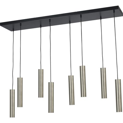 Lampe suspendue pour table à manger Run Cylindres en acier inoxydable à 8 lumières - 2381-05-37-130-25-8