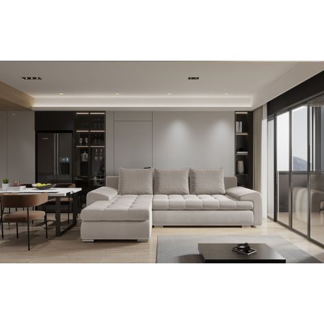 Kaiser Möbel Elegantes und modernes Ecksofa TOMI Castel KaltesBeige Links (1/4)