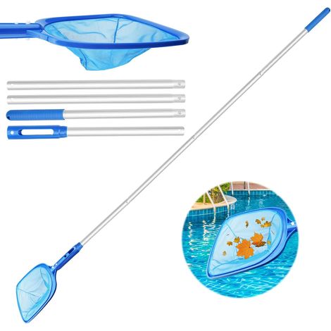 Épuisette Piscine,Nettoyage de Piscine,Filet De Nettoyage des Feuilles De Piscine Écumoire à Mailles Fines avec Râteau Télescopique pour Piscine Jardin étang Fontaine Baignoires (1/5)