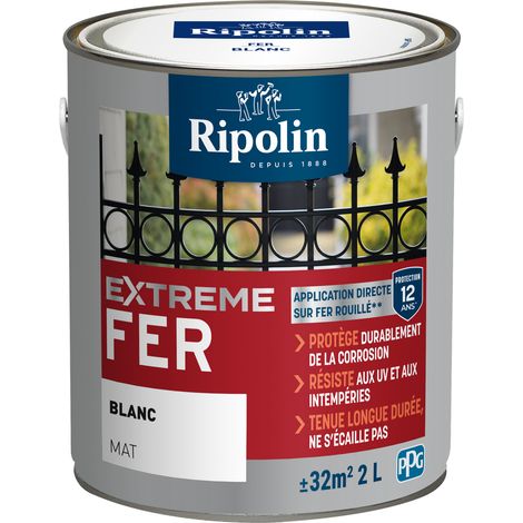 Peinture pour Fer Extérieur - Mat - 2L - Blanc - Ripolin (1/2)