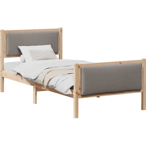 Maison Exclusive - Estructura de cama con cabecera Taupé 100 x 20