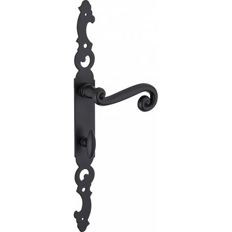 Thirard – Poignée de porte intérieure Coq à condamnation – Carré 7mm – Entr'axes 195mm – Acier laqué noir pour usage intensif