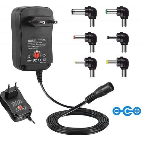 Alimentation Universelle - Adaptateur de Voyage - 2000 mA - 6 Prises - USB 5V 2.1A - 30W Max (1/4)