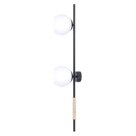 Applique murale bohème verre mat 2xE27 noire Kaja Tambo