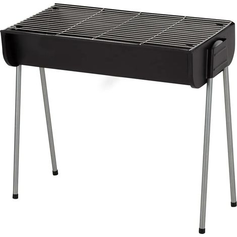 Barbecue charbon aktive design moderne surface cuisson large noir 60x30x55 cm