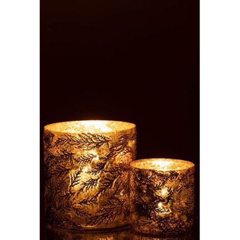 Photophore Cylindrique en Verre "Oxyde" 16cm Cuivre (1/5)