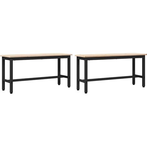 Maison Exclusive - Bancos de Comedor 2 pcs Natural 100 x 32,5 x 4