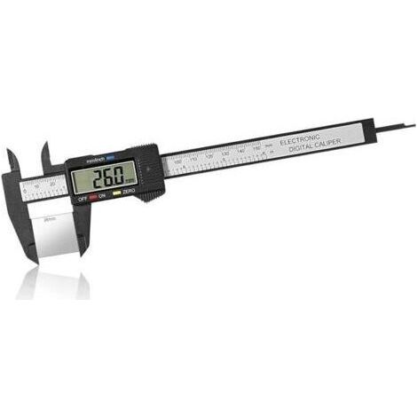 Pied a Coulisse Digital, 150 mm / 6" Pied à Coulisse Numérique, Outil de Mesure Électronique Avec Grand écran LCD, pour les Mesures Externes, Internes, Profondeur et Pas (1/4)