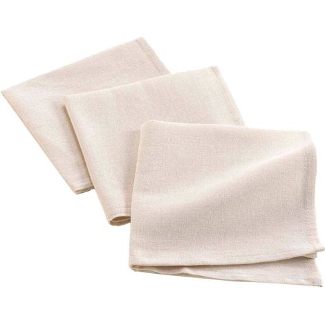 Lot de 3 Serviettes de Table "Serafine" 40x40cm Naturel