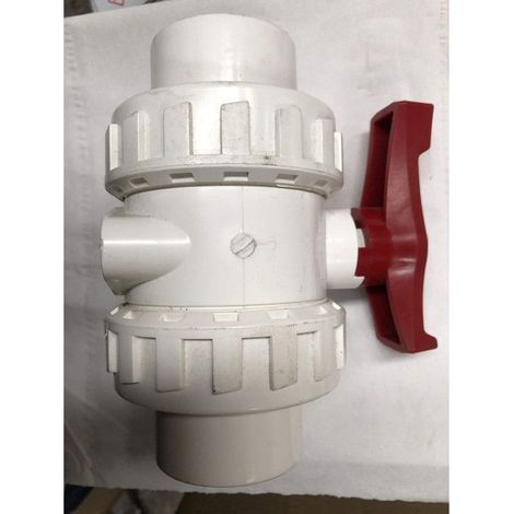 PVC double union ball valve for water - female glue socket 50