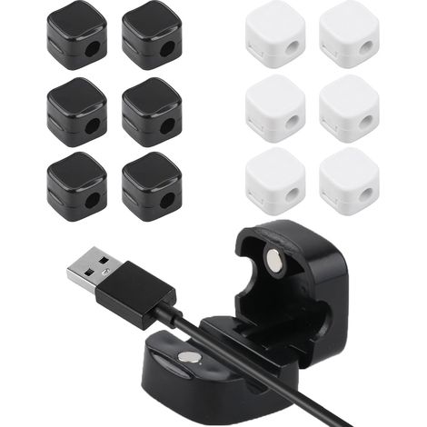 APEX Lot de 12 clips magnétiques pour câbles, supports de câbles magnétiques, organiseurs de câbles magnétiques de bureau (1/5)