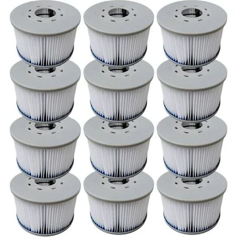 Lot de 12 filtres de rechange pour spas gonflables MSPA, Ø 106 cm.