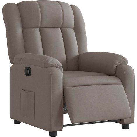 Fauteuil inclinable électrique Taupe Tissu vidaXL709398