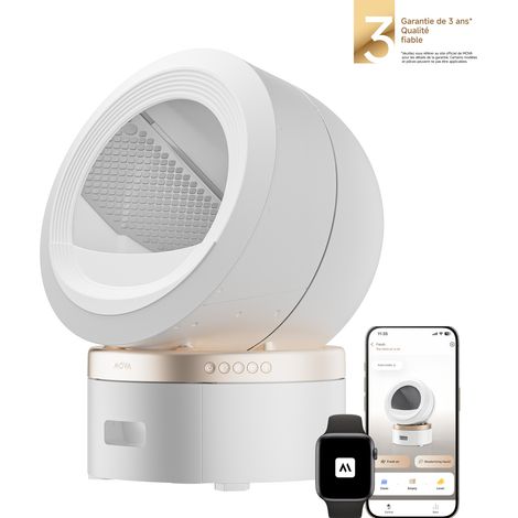 MOVA LR10Prime Katzenklo Weiß – MeowBionic, 110L Komfortraum, 15 Tage automatische Reinigung, Doppel-Geruchssystem, 12 Sicherheitsfunktionen – EU