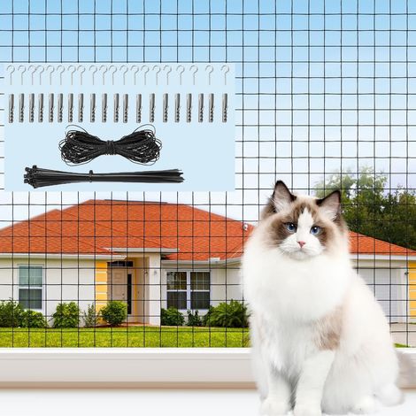 Filet Chat Balcon 6X3m Filet de Protection Chat en Nylon Protection Fenetre Chat sans Percer pour Balcons Fenêtres Clotures (1/5)