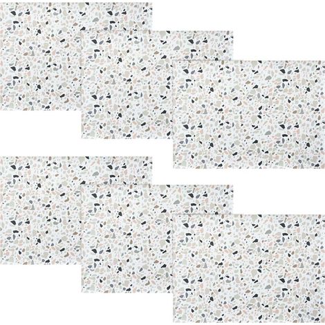 Confezione da 6 Tappeti 50 x 70 Cm Antimacchia Mille Usi Antiscivolo Tappetino Cucina,Tappeto Ingresso,Soggiorno,Bagno,Stampa Digitale Idrorepellenti Graniglia di marmo - Set 6 (50x70cm) (1/5)