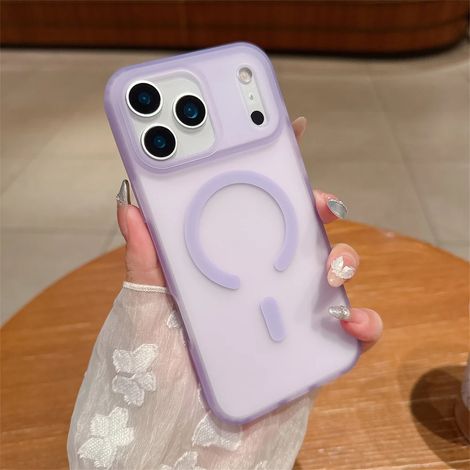(iPhone Air, violet) Coque de téléphone transparente mate avec recharge sans fil MagSafe pour iPhone