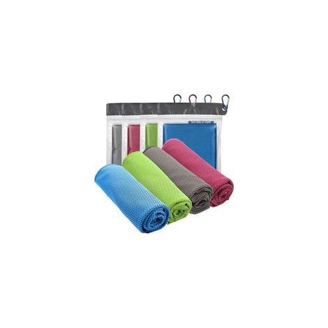 Kühlhandtuch 100 x 30 cm, weiches und atmungsaktives Mikrofaser-Eishandtuch, sofortige Verdunstung, ideal für Camping, für Damen und Herren – 4er-Pack (1/5)