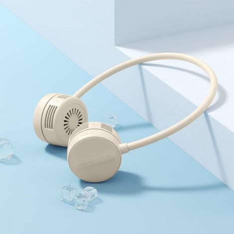 Ventilateur de cou portable, mini ventilateur de cou portable et paresseux à suspendre (marron) (1/3)