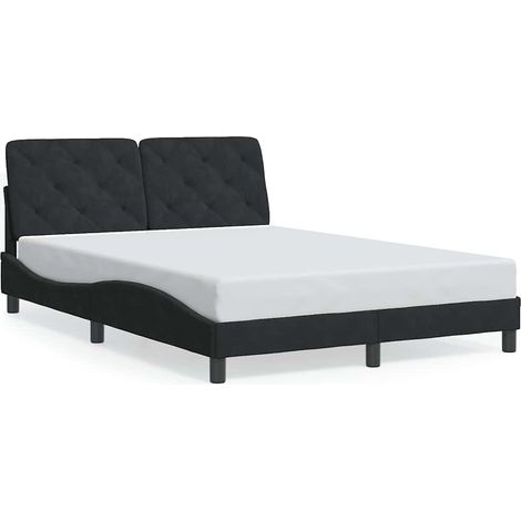Lit Double, Lit Contemporain, Cadre de Lit noir 120x200 cm velours q7446 (1/5)