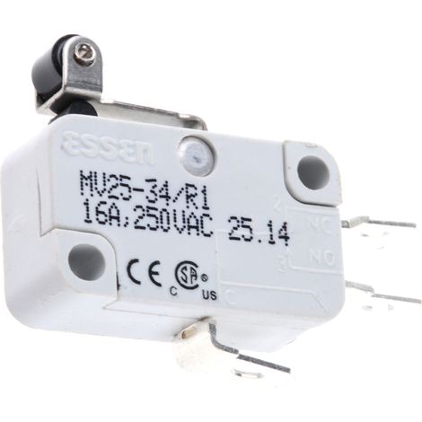 Microrupteur RS PRO Galet court, 1 RT, 16 A @ 250 V c.a., Connexion rapide 250V c.a. ( Prix pour 1 )