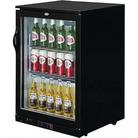 Arrière-bar 1 porte battante vitrée 138 Litres noir, 180 W, 220 V - MONO