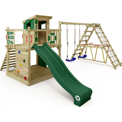 Wickey Smart Surf Climbing frame with slide and climbing wall - green