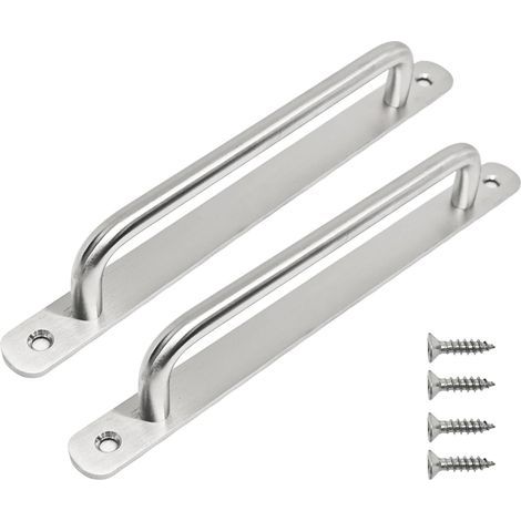 Set of 2 stainless steel sliding door handles for barn doors, cabinets, cupboards – 160 mm