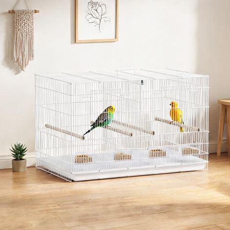 SunJet Cage pour oiseaux, volière, intérieure en acier blanc 76x46x46 - Réf. KCJ9KKYWDS6R (1/5)