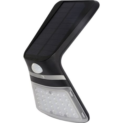 Applique solare 3,5w 430lm sensore di presenza ricaricabile 2 8m Colore Nero 10,5x13cm EDM (1/5)