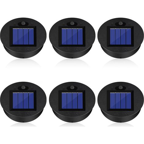 Lampe Solaire de Rechange pour Lantern 8cm, 6 Pièces Lampes Solaires de Rechange avec Ampoules LED, Remplacement de Couvercles Solaires, pour DIY, Jardin Extérieur Décoration (1/5)