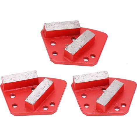 Chaussures de meulage diamantées, 3 pièces, coupe du béton trapézoïdal, dents droites à 6 trous, rouge 30  (1/5)