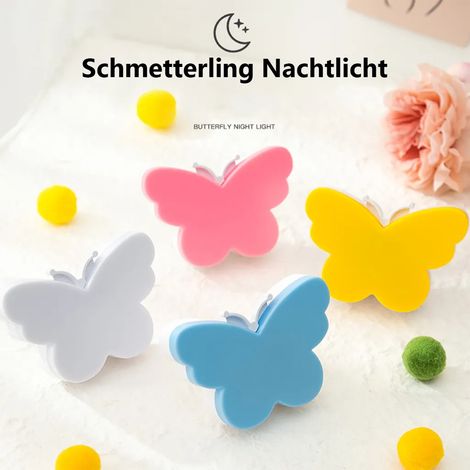 Luci notturne a LED a forma di farfalla, fotosensibili, compatibili con portalampada, design a farfalla, confezione da 4. (1/5)