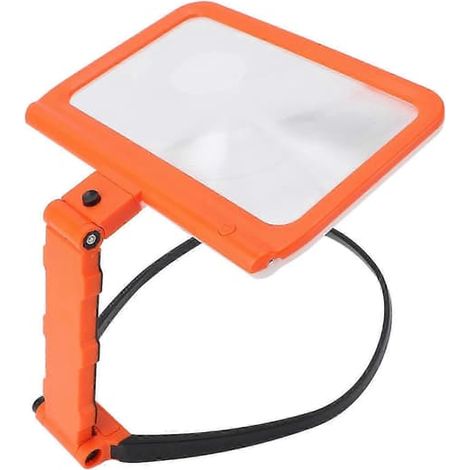 Loupe de cou à suspendre, grossissement x5 amovible, loupe mains libres avec 48 LED pour personnes âgées, orange (1/5)