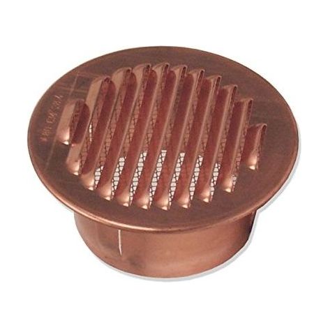 Grille ventilation ronde à encastrer Cuivre Ø175mm - Ø tube 145mm