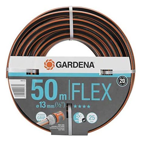 GARDENA 18039-20 Tubo da giardino Ø Interno del tubo flessibile=13 mm 50 m 1/2 pollice 1 pz. Nero, Arancione
