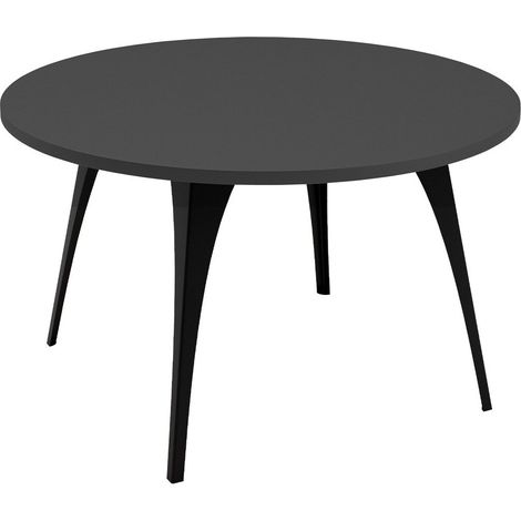 Mesa de centro Oswego 126, Negro, 45x0x0cm, Diámetro: 75, Aglomerado laminado, Redonda