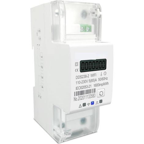 Moniteur d'énergie domestique intelligent Monophasé 65A AiDin Rl WIFI compteur d'énergie intelligent minuterie moniteur de consommation d'énergie mètre wattmètre 50/60Hz Moniteur d'électricité en temp (1/5)