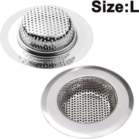 Set mit 2 Spülbeckensieben, Edelstahlfilter für Küchenspüle, Dusche und Badewanne, 2-teiliges Sieb, verschiedene Größen, kompatibel mit allen Abflusssystemen (1/5)