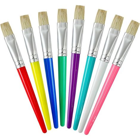 Set di 8 pennelli piatti Dry Brush, pennelli in nylon, pennello asciutto per dipingere, pennello rotondo di riempimento per acrilico, olio, acquerello, pittura, gesso, lavori fai da te